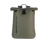 Tucano, Gommo Rolltop Mochila Porta PC para MacBook Pro 16" y Laptop 15.6" en Material Goma, Mochila Trabajo Hombre Mujer con Cierre Enrollable, Bolsillo Acolchado y Banda para Trolley, Verde Militar
