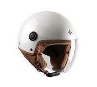 Tucano Urbano Casco demi jet unisex El'Jettin 6.0. Casco de moto de policarbonato, casco scooter small fit. Calota XS-M y L-XXL. Casco verano invierno. Casco homologado ECE 22.06 blanco perla talla XL