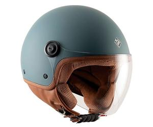 Tucano Urbano Casco demi jet unisex El'Jettin 6.0. Casco de moto de policarbonato, casco scooter small fit, calota XS-M y L-XXL. Casco verano invierno. Casco homologado ECE 22.06 azul petróleo talla M