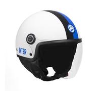 Tucano Urbano Casco Demi Jet Unisex El'Jettin Inter - Casco de Moto de policarbonato con gráfico Original del Inter FC. Casco de Verano e Invierno homologado ECE 22.06. Producto con Licencia Oficial
