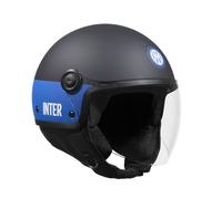 Tucano Urbano Casco Demi-Jet Unisex El'Jettin Inter - Casco de Moto de policarbonato con gráfico Original del Inter FC. Casco de Verano e Invierno homologado ECE 22.06. Producto con Licencia Oficial