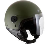 Tucano Urbano Casco demi jet unisex El'Jettin 6.0. Casco de moto de policarbonato, casco scooter small fit. Calota XS-M y L-XXL. Casco verano invierno. Casco homologado ECE 22.06 verde mate talla L