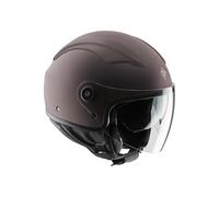 Tucano Urbano El'Top - Casco Demi Jet Unisex de policarbonato, Casco Scooter All Seasons con Doble Visera y Tapa - ventilación Dynamic Flow. Casco homologado ECE 22.05 Bronce Mate Talla XL