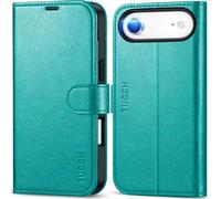 TUCCH Funda Libro para iPhone Air 6,5-Pulgadas 5G 2025 Bloqueo RFID Billetera | Funda Flip Folio Cuero TPU A Prueba de Golpes, Soporte Plegable Carcasa Protectora Cierre Magnético, Cian Texturizado
