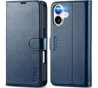 TUCCH Funda para iPhone 17 6,3-Pulgadas 5G 2025 Bloqueo RFID Cartera | Carcasa Case Funda de Cuero PU, Ranura para Tarjeta, Plegable Cover TPU A Prueba de Golpes Libro, Cierre Magnético, Azul