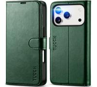 TUCCH Funda para iPhone 17 Pro 6,3-Pulgadas 5G 2025 Bloqueo RFID Billetera | Flip Folio Carcasa Case, Funda de Cuero PU, Ranura para Tarjeta, Cover TPU A Prueba de Golpes, Cierre Magnético, Verde