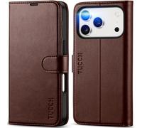 TUCCH Funda para iPhone 17 Pro 6,3-Pulgadas 5G 2025 Bloqueo RFID Billetera | Flip Folio Funda Cuero PU Cáscara TPU A Prueba de Golpes Plegable Ranura Tarjeta Tapa Cierre Magnético, Marrón Chocolate