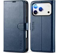 TUCCH Funda para iPhone 17 Pro 6,3-Pulgadas 5G 2025 Bloqueo RFID Cartera | Carcasa Case Funda de Cuero PU, Ranura para Tarjeta, Plegable Cover TPU A Prueba de Golpes Libro, Cierre Magnético, Azul