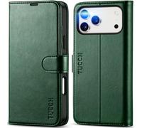 TUCCH Funda para iPhone 17 Pro MAX 6,9-Pulgadas 5G 2025 Bloqueo RFID Billetera | Flip Folio Carcasa Case, Funda de Cuero PU, Ranura para Tarjeta, Cover TPU A Prueba de Golpes, Cierre Magnético, Verde