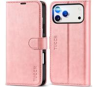 TUCCH Funda para iPhone 17 Pro Max 6,9-pulgadas 5G 2025 Bloqueo RFID Billetera | Flip Folio Carcasa Case Funda TPU A Prueba de Golpes Protectora, Soporte Plegable Cuero PU Cierre Magnético, Rosa Claro