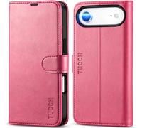 TUCCH Funda para iPhone Air 6,5-Pulgadas 5G 2025 Bloqueo RFID Billetera | Flip Folio Funda Cuero PU Ranura para Tarjeta, Soporte Plegable Cáscara TPU A Prueba de Golpes Cierre Magnético, Rosa Vif