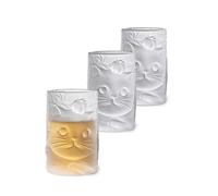 TUCHACA Tazas de té para gatos de vidrio (un juego de 3). Comprar productos tambores de vidrio, vasos de agua y jugos, té, café concentrado, whisky y otras bebidas. Regalo único de Copa de gato.