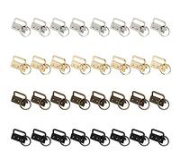 Tucireat Key Fob Hardware 32 Piezas Hardware Hardware de Llavero Clips Bolsa Correa Clips Hardware del Llavero para Cordón Hecho a Mano de Pulsera DIY, Oro/Plata/Negro/Bronce