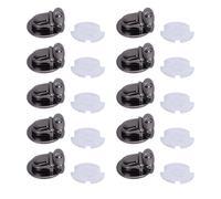 Tuck Lock Scover Catch A Premium Metal Duck, Lengua Lock Purso Closure Sproy para bolsos de bolsos Bolsas plateadas Negro 32 mm 10 sets