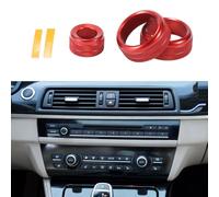 TUCKBOLD Cubierta De Anillo De Perilla De Interruptor De Control De Volumen De Medios De Aire Acondicionado AC Para Bmw 1 2 3 3Gt 4 Series F20 F22 F30 Robusto Adorno Interior Rojo 3 Pzs
