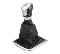 TUCKBOLD Pomo De Palanca De Cambios Manual De 6 Velocidades Con Cubierta Para Ford Focus Mk2 Pomo De Palanca De Cambios Plástico Negro Y Plateado Con Imitación De Cuero 1 Pc