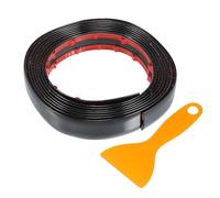 TUCKBOLD Tira De Moldura De Ventana 1" 25mm Ancho 10 Pies 300cm Autoadhesiva A Prueba De Arañazos Adhesivo Decorativo Lateral De Cuerpo De Puerta De Parachoques Negro Brillante 1 Set