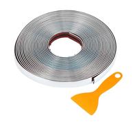 TUCKBOLD Tira De Moldura De Ventana 3/5" 15mm Ancho 32 Pies 10M Autoadhesiva Adhesivo Universal Para Parachoques Puerta Cuerpo Lateral Tono Plateado Brillante