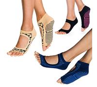 Tucketts, Calcetines de pilates sin dedos con agarres para mujer, antideslizantes, para yoga y entrenamiento descalzo, talla 37,5-46,5, S-M