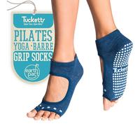 Tucketts Calcetines Yoga Pilates Antideslizante Deporte Mujer, Colchoneta deporte accesorios yoga, Calcetín dedos para Ballet, Barra Fitness, Danza, Running (Twilight)