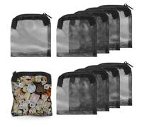 Tucnoeu 10 bolsas de medios para acuario, bolsa de malla fina para filtro de acuario con cremallera de plástico, adecuadas para carbón activado, piedras de filtro, anillos de cerámica (4 x 4 pulgadas)