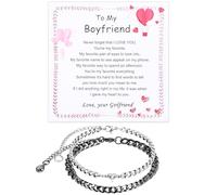 Tucnoeu Pulseras para parejas, pulseras a juego para parejas, regalos de Navidad para hombres, símbolo de amor perfecto para novio, novia, marido, esposa y queridos amigos