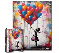 Tucocoo Puzzle de globos coloridos para adultos de 1000 piezas, rompecabezas de street art de Banksy de 69 x 51 cm, rompecabezas colorido para decoración de interiores