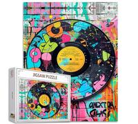 Tucocoo Rompecabezas de 1000 piezas con diseño de graffiti para adultos, rompecabezas retro de arte callejero para desafiantes juegos de actividades familiares, rompecabezas colorido de bricolaje para