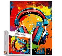 Tucocoo Rompecabezas de 1000 piezas para adultos, graffiti, auriculares, pintura, rompecabezas de música, arte de Banksy, rompecabezas de 1000 piezas para desafiante juego de actividades familiares,