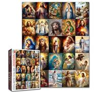Tucocoo Rompecabezas de 1000 piezas para adultos, rompecabezas de pintura de Jesucristo, colección de religión de María Dios, rompecabezas difíciles para desafiar actividades familiares, rompecabezas