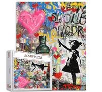 Tucocoo Rompecabezas de estilo Banksy de 1000 piezas para adultos, rompecabezas de arte callejero para desafiantes juegos de actividades familiares, rompecabezas colorido de bricolaje para decoración
