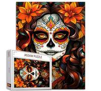 Tucocoo Rompecabezas del Día de la Muerte de 1000 piezas para adultos, calavera de azúcar, festival de otoño, rompecabezas artístico para desafiantes juegos de actividades familiares, rompecabezas