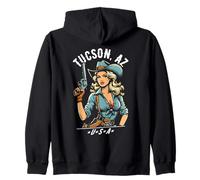 Tucson Arizona USA Cowgirl con diseño de pistola estilo occidental Sudadera con Capucha