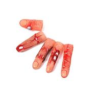 TUDACVTE Cubierta de dedo falsa realista con partes del cuerpo cortadas para Halloween, casa embrujada, teatro, fiestas, trucos, 5 unidades