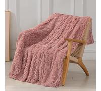 Tuddrom Manta Decorativa de Piel sintética Extra Suave de 50 x 60 Pulgadas, Manta Reversible sólida de Pelo Largo, Manta mullida y acogedora de Felpa cómoda de Forro Polar de Microfibra para sofá,