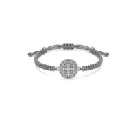 Tudetic Pulsera Macramé De San Benito Con Medalla Bañada En Plata (Amuleto, Joya Religiosa, Regalo, Detalle) 4867