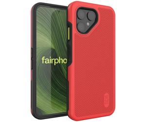 TUDIA DualShield Grip diseñado para Fairphone 6 (2025) [MergeGrip] Funda de protección de doble capa de calidad militar resistente a los golpes y robusta (Rojo)