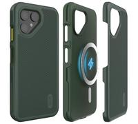 TUDIA DualShield Grip - Funda protectora para Fairphone 6 (2025), compatible con accesorios Magsafe, de grado militar, doble capa, a prueba de golpes, resistente, color verde pino