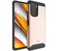 TUDIA Merge Compatible con Funda Xiaomi Poco F3 / Mi 11i / Mi 11X / Redmi K40, Carcasa de Doble Capa Antideslizante Protectora Delgada Resistente de Grado Militar para Poco F3 - Oro Rosa