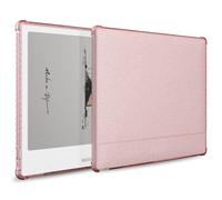 TUDIA SKN - Funda transparente diseñada para Boox Go 7/Go Color 7 (Gen 1 y 2, 2024/2025), [antiamarilleamiento] a prueba de golpes, cubierta trasera de TPU transparente con purpurina rosa