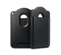 TUDIA Soporte magnético de cuero para PLAUD Note Pro AI Case - Negro | Fuerte Magsafe compatible con iPhone y Samsung con cordón y correa de muñeca