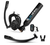 TUDIVING - Mini tanque de buceo portátil de 0,5 L, cilindro de oxígeno para buceo con máscara de esnórquel de cara completa, soporte de tanque pulmonar de 6 a 10 minutos, entrenamiento de respiración