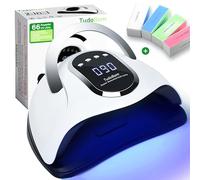 TudoBem Lámpara UV LED Uñas 220 vatios profesional, lámpara LED uñas con 66 bombillas, horno uñas semipermanente, lámpara UV automática, gel manos pies, temporizador [10/30/60/99s]