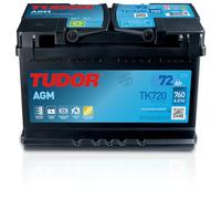 Tudor TK720 Batería de Coche AGM 72Ah 760A - Alta Potencia - Larga Duración - Apta para Coches con Sistema Start-Stop