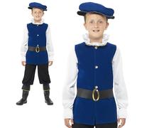 Tudor Disfraz para Niño Niños Medieval Rey Carnaval Traje de Niño Nuevo