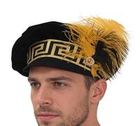 Tudor Sombrero para Hombres - Plano Vintage Medieval Terciopelo Traje Headwear | Hombres Adultos Festival Y Sombrero de Cosplay,para Fiesta Temática Teatral Festival de Teatro Boda