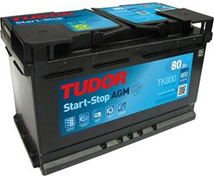 Tudor TK800 Batería de coche Tudor 80Ah 800A, AGM, Apta para coches y Automóviles de turismo con sistema Start-Stop