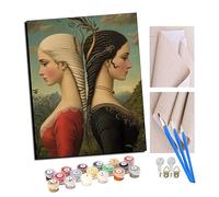 TUDOUTU Pintar por Numeros Adultos DIY Pintura al Oleo para Adultos Musa del contraste Kit de Pintura con Lienzos Pinceles y Acuarelas Manualidades y Decoración del Hogar on marco