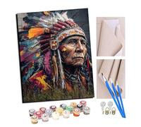TUDOUTU Pintar por Numeros Tótem colorido DIY Cuadro al óleo con números para Kit de Pintura al óleo Digital para Adultos de Lienzo decoración para el hogar 40x50cm on marco