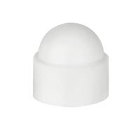 Tuerca ciega hexagonal con cabeza abovedada, Tapas protectoras de plástico for tornillos cabeza abombada, paquete 200, negras o blancas, M4-M12(WHITE,M8x14x15mm)